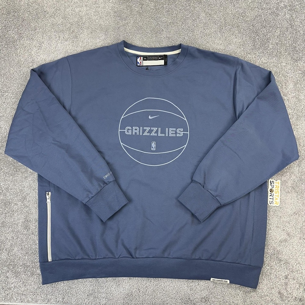 Memphis Grizzlies Sweatshirt Mens 3XL Tall Blue NBA Basketball Nike Dri Fit